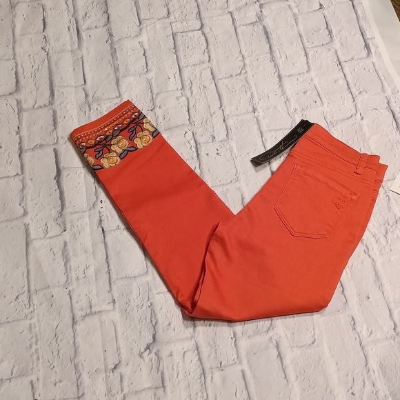 Vibrant Orange Embroidered Pants - Picture 3 of 9